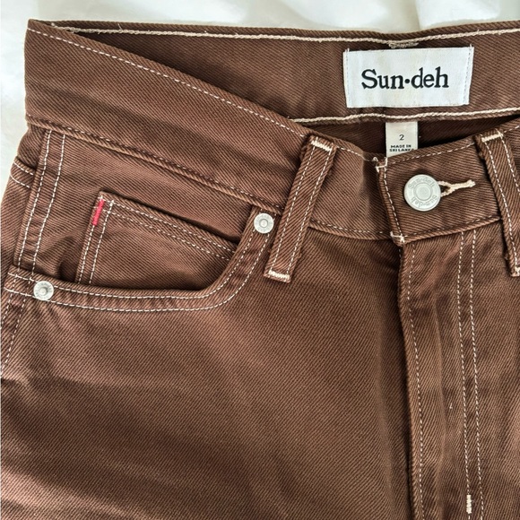 Aritzia - Sun-deh (Sunday) Best high rise brown straight leg jeans/pants Size 2 - Picture 3 of 6